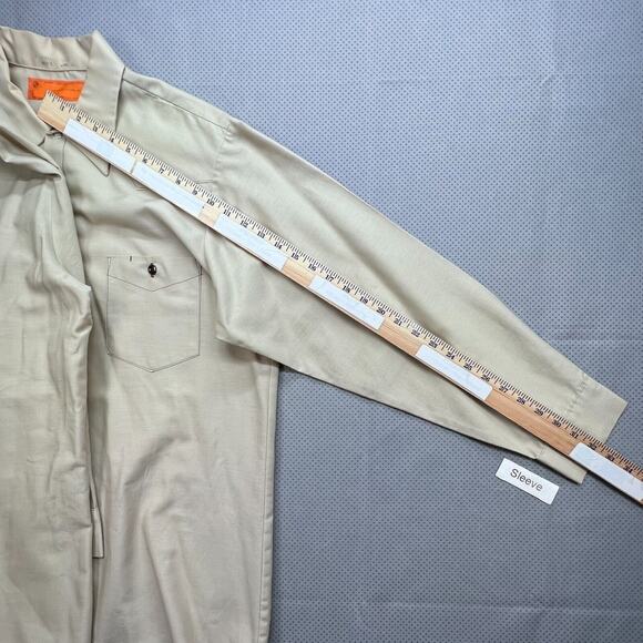 Setlo Wear Shirt Mens Large (16-16.5) Beige Tan USA Union Made Rancher Workwear - Picture 9 of 10